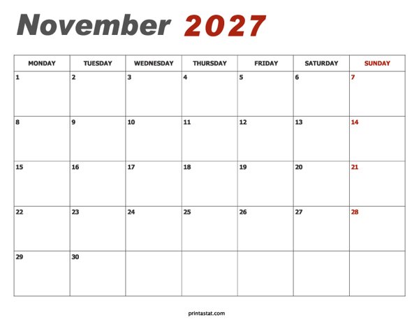 11 November 2027