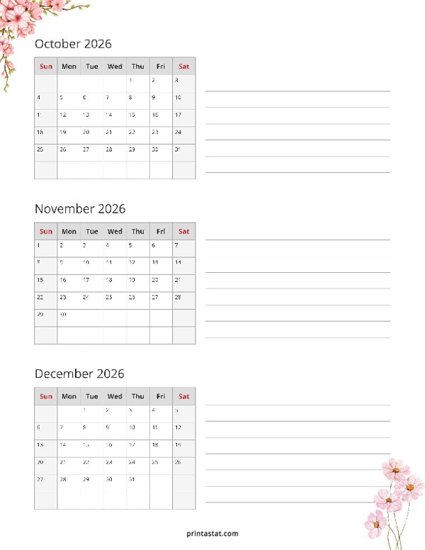 2026 Quarterly Calendar 2