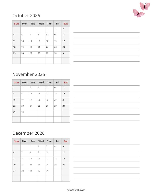 2026 Quarterly Calendar 3