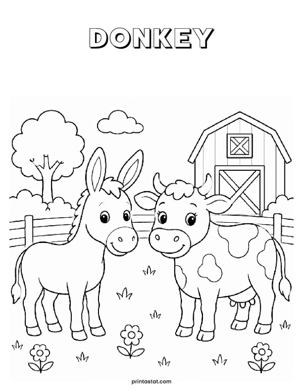 3 Donkey At The Farm