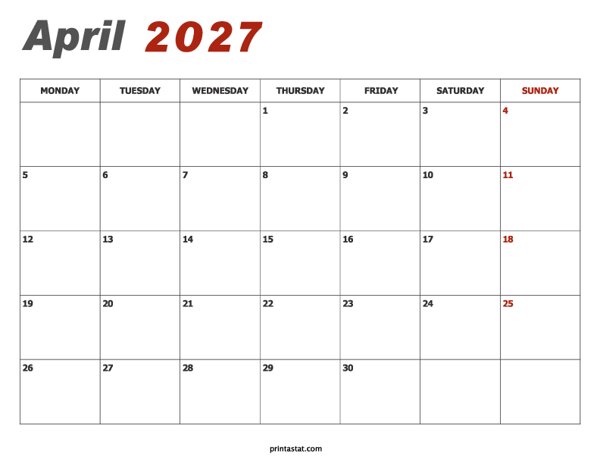 4 April 2027